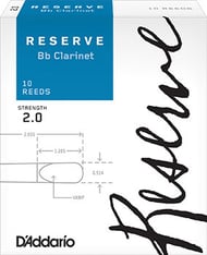 cover D'Addario Reserve B Flat Clarinet Reeds #2 Box of 10 Reeds -P.O.P.